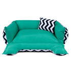 Enxoval Cama De Cachorro Dupla Face Lola - G - Chevron Verde