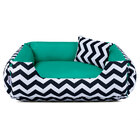 Enxoval Cama De Cachorro Dupla Face Lola - G - Chevron Verde