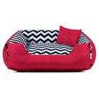 Enxoval Cama De Cachorro Dupla Face Lola - M - Chevron Vermel