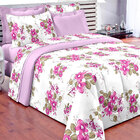 Enxoval Para Cama Queen Floral Lilás Completo 7 Peças 100% Al