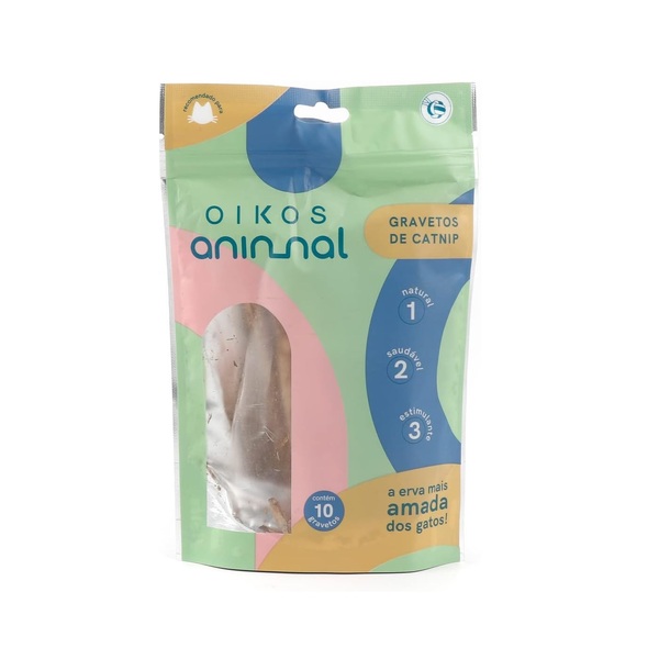 Erva Catnip para Gato Gravetos de Matatabi Oikos Animal - 10 Unidades