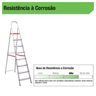Escada 8 Degraus Alumínio 1,72m 120kg Prata Botafogo