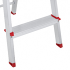Escada Alumínio 3 Degraus 1,09m 120kg Prata e Vermelho Botafogo