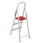 Escada Alumínio 3 Degraus 1,09m 120kg Prata e Vermelho Botafogo