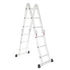 Escada Articulada De Alumínio 12 Degraus 3,50 Metros Com Rodas