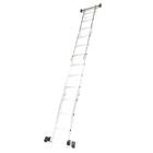 Escada Articulada De Alumínio 12 Degraus 3,50 Metros Com Rodas