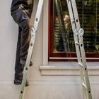 Escada Articulada De Alumínio 12 Degraus 3,50 Metros Com Rodas