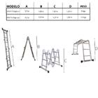 Escada Articulada De Alumínio 16 Degraus 4,70 Metros De Altu