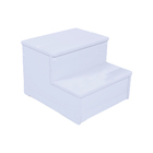 Escada Auxiliar 2 Degraus Branca Em Mdf