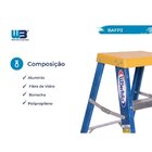 Escada Banqueta Em Fibra Premium 0,60m 2 Degraus E Patamar Wb