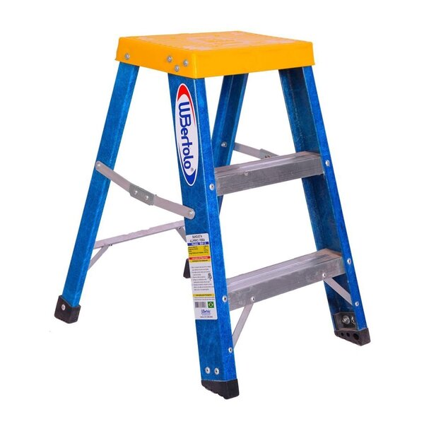 Escada Banqueta Em Fibra Premium 0,60m 2 Degraus E Patamar Wb