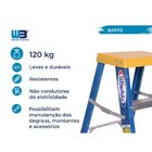 Escada Banqueta Em Fibra Premium 0,60m 2 Degraus E Patamar Wb