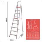 Escada Botafogo Aluminio Residencial 9 Degraus