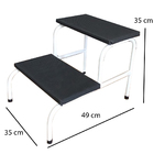 Escada Clínica De 2 Degraus Esmaltada Branca Tubo Com Piso Em