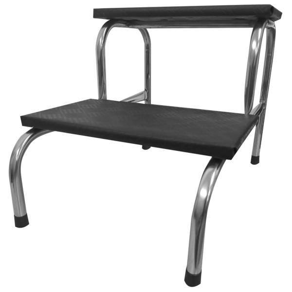 Escada Clínica De 2 Degraus Tubo 3/4 Inox Piso Em Mdf Com Ant