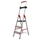 Escada Confort Dobravel 3 Degraus Em Aluminio Com Suporte Mul