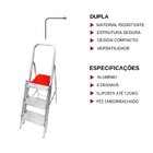 Escada De Alumínio Dupla 3 Degraus 1,08 Metros - Reisam