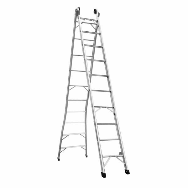 Escada De Alumínio Extensiva 2 X 10 Degraus 3,30 X 5,70 M