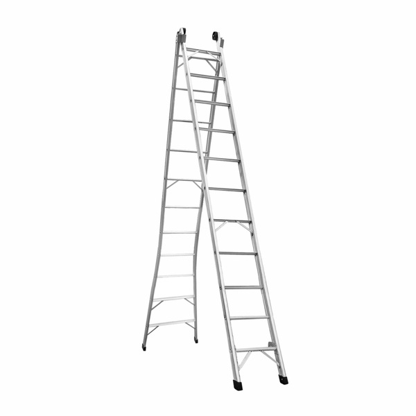 Escada De Alumínio Extensiva 2 X 11 Degraus 3,60 X 6,0 M