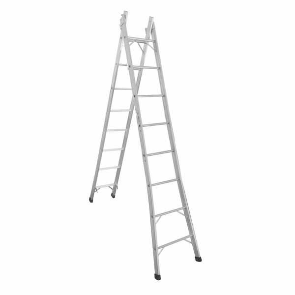 Escada De Alumínio Extensiva 2 X 8 Degraus 2,70 X 4,50 M