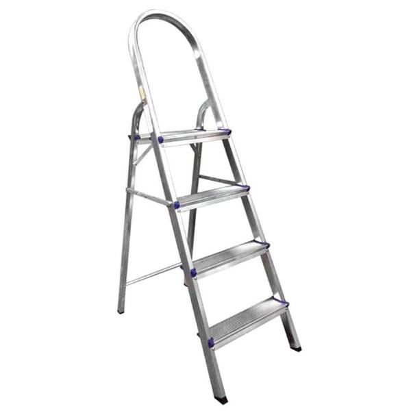 Escada De Alumínio Real Com 4 Degraus