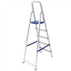 Escada Dobrável Em Alumínio 5 Degraus Com Fita De Segurança