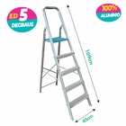 Escada Doméstica 5 Degraus Alumínio