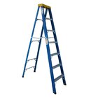 Escada Em Fibra Tesoura 6 Degraus 2,10m Com Patamar Premium W