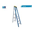 Escada Em Fibra Tesoura 7 Degraus 2,40m Com Patamar Premium W