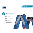 Escada Em Fibra Tesoura Dupla 5 Degraus 1,50m Premium Wbertolo