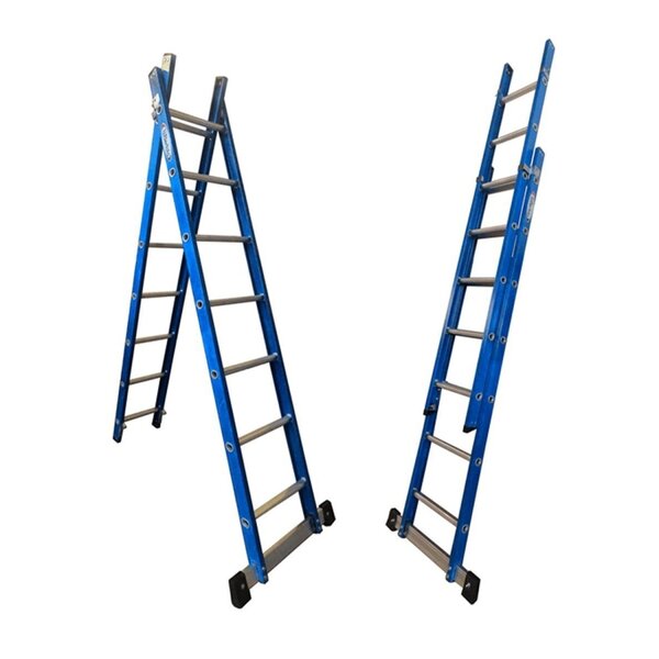 Escada Em Fibra Tesoura Extensível 7x12 Degraus 2,20x3,80m Pr