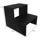 Escada Escadinha 2 Degraus Multiuso Em Mdf Reforçada Preto