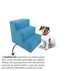 Escada Escadinha Pet Cachorro 3 Degraus Rampa Suede Grace Azu