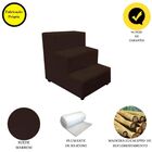 Escada Escadinha Pet Cachorro 3 Degraus Rampa Suede Grace Mar