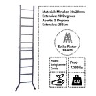 Escada Extensiva 3 Em 1 Metalon 30x20mm 5 E 10 Degraus 134cm