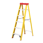 Escada Fibra de Vidro 5 Degraus 1,4m 120kg Prata e Amarelo Botafogo