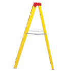 Escada Fibra de Vidro 5 Degraus 1,4m 120kg Prata e Amarelo Botafogo