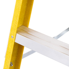 Escada Fibra de Vidro 5 Degraus 1,4m 120kg Prata e Amarelo Botafogo