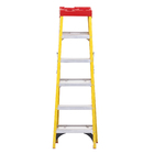 Escada Fibra de Vidro 5 Degraus 1,4m 120kg Prata e Amarelo Botafogo