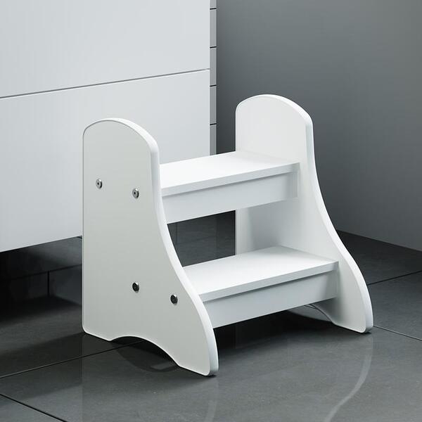 Escada Infantil 2 Degraus Montessori Abraço De Mãe - Branco