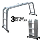 Escada Multifuncional 4x3 12 Degraus Com Plataforma 3,26m