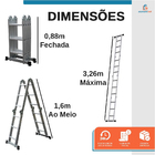 Escada Multifuncional 4x3 12 Degraus Com Plataforma 3,26m