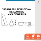 Escada Multifuncional 4x3 12 Degraus Sem Plataforma 3,26m