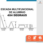 Escada Multifuncional Dobrável Alumínio 4x4 16 Degraus 4,65m