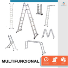 Escada Multifuncional Dobrável Alumínio 4x4 16 Degraus 4,65m