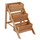 Escada para Jardim Vertical 3 Vasos  Madeira  Marrom 112x58cm MetalNew