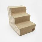 Escada para pets Fábrica Pet suede caqui 3 degraus 44x38x53cm