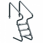 Escada Para Piscina Confort 2" Com 3 Degraus Duplos Em Aço In