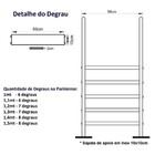 Escada Parisiense Inox 316 De 1m A 1.5m Até 8 Degraus - Profu