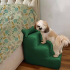 Escada Pet Para Cães E Gatos Teddy 3 Degraus Verde